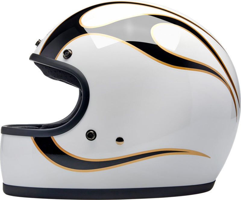 Biltwell Gringo Helmet Black Gold White Full Face Each