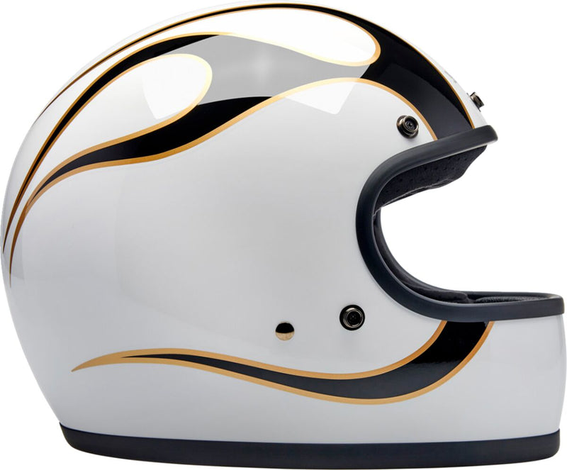 Biltwell Gringo Helmet Black Gold White Full Face Each