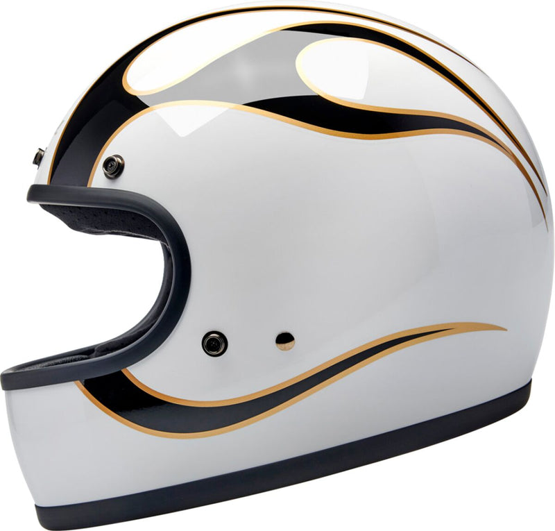 Biltwell Gringo Helmet Black Gold White Full Face Each