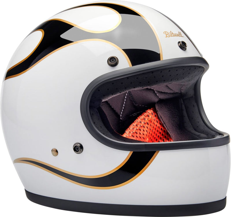 Biltwell Gringo Helmet Black Gold White Full Face Each