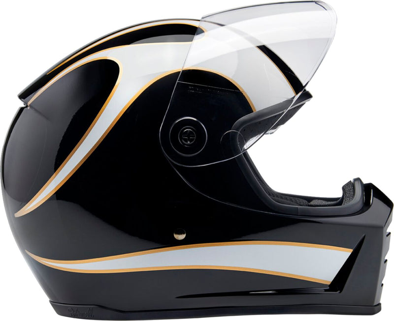 Biltwell Lane Splitter 22.06 Helmet Black Gloss White Full Face Each