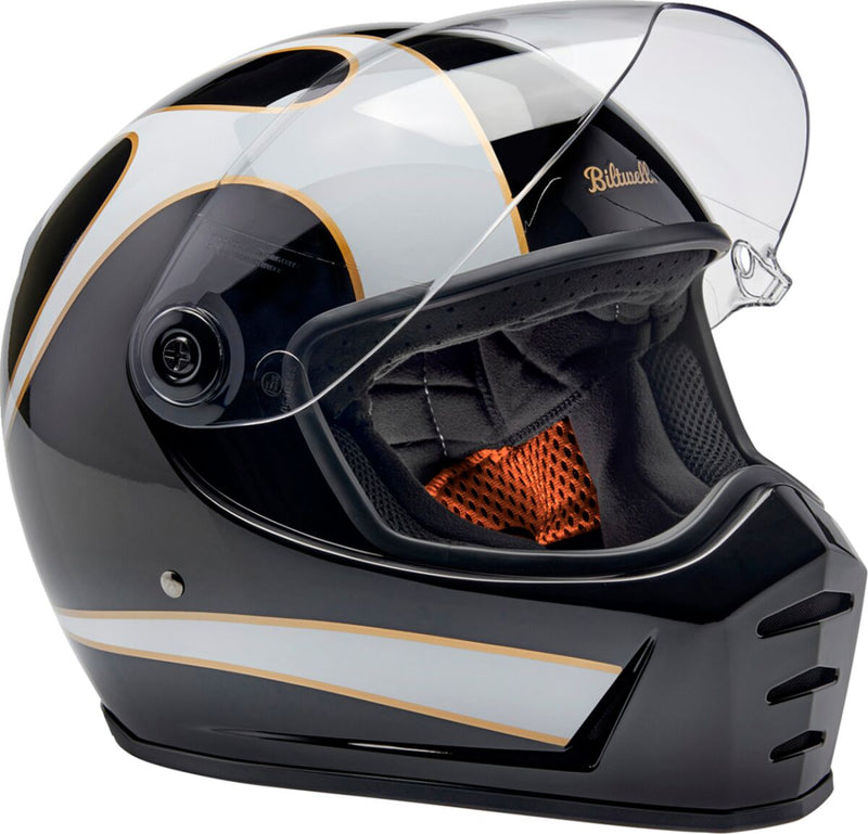 Biltwell Lane Splitter 22.06 Helmet Black Gloss White Full Face Each