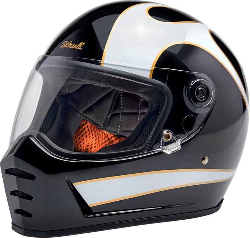 Biltwell Lane Splitter 22.06 Helmet Black Gloss White Full Face