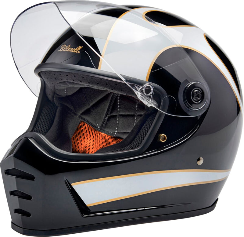 Biltwell Lane Splitter 22.06 Helmet Black Gloss White Full Face Each