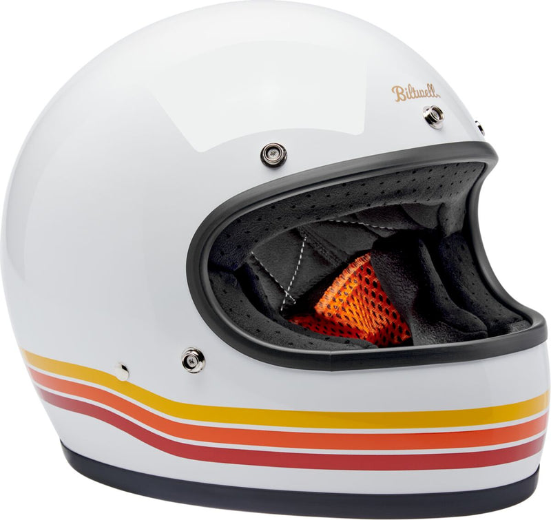 Biltwell Gringo Sunset Spectrum Helmet Gloss Orange White Full Face Each