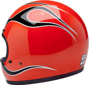 Biltwell Gringo Flames Helmet Black Gloss Orange Full Face Each