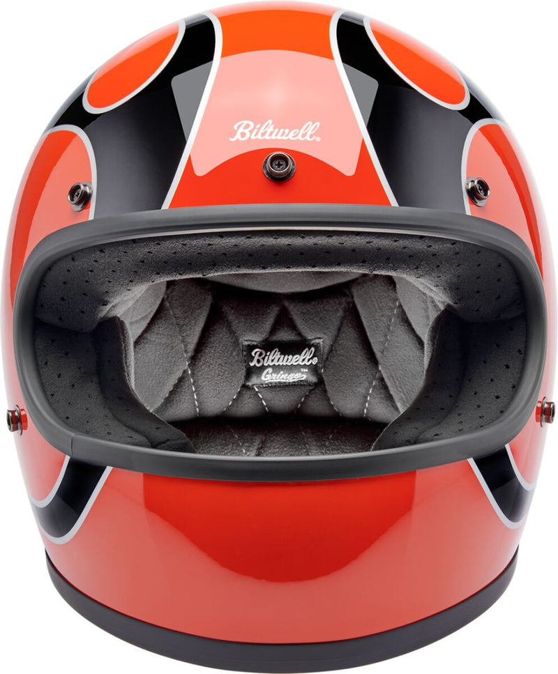 Biltwell Gringo Flames Helmet Black Gloss Orange XL Full Face Each