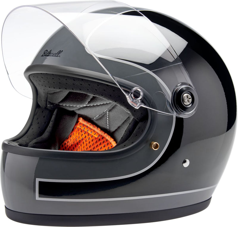 Biltwell Gringo S Tracker Helmet Black Gloss Grey Full Face Each