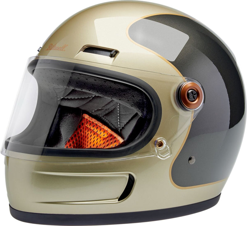 Biltwell Gringo SV Helmet Gloss Grey Brown XL Full Face