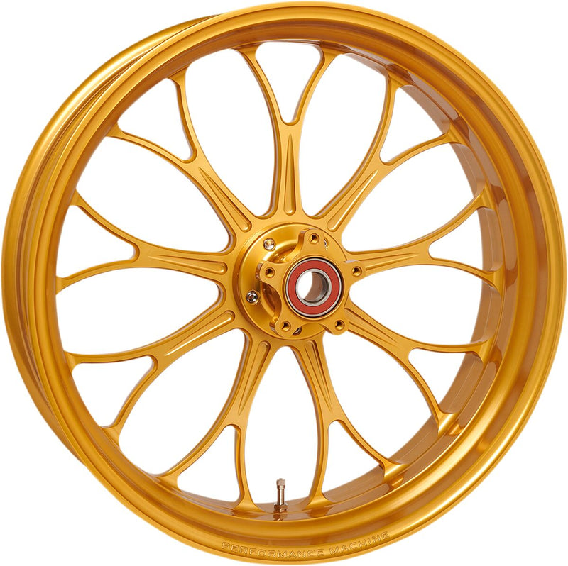 Performance Machine Revolution Wheel - Forged, Aluminum, Each - Gloss / Gold / Machined for Harley-Davidson Touring & Trike 2008-2025