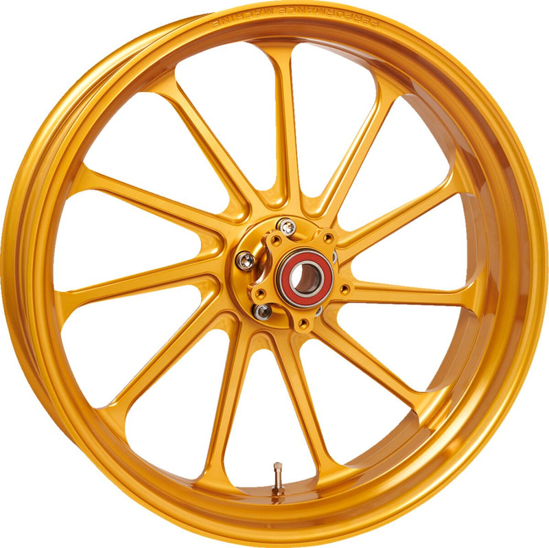 Performance Machine Assault Wheel - Aluminum, Forged, Each - Gloss / Gold / Machined for Harley-Davidson Touring & Trike 2008-2025