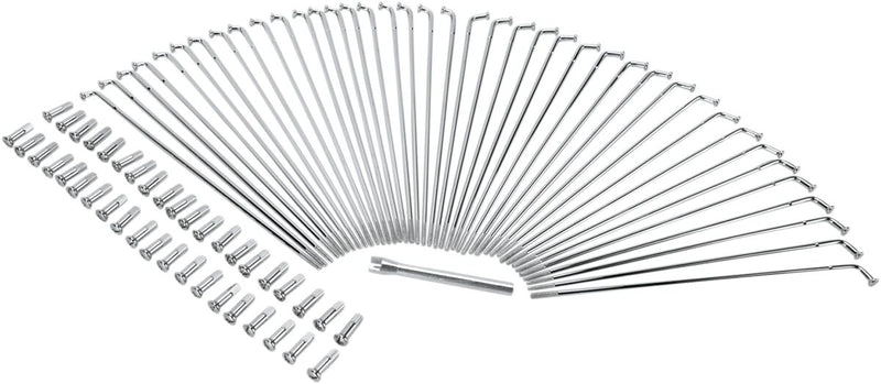 Drag Specialties Chrome and Stainless Steel Spoke Set - Drop Center, Narrow Glide for Harley-Davidson Softail, Sportster, Dyna & FXR 1972-2017