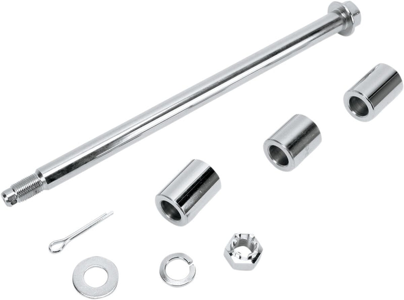 Drag Specialties Rear Axle Kit - 33,02 cm (13"), Chromoly Steel - Chrome / Silver for Harley-Davidson Dyna 2000-2005
