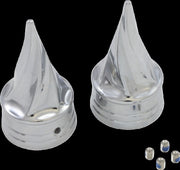 Kuryakyn Twisted Axle Caps For Later Models Of Various Harley-Davidson Motorcycles (See Fitment List) In Chrome