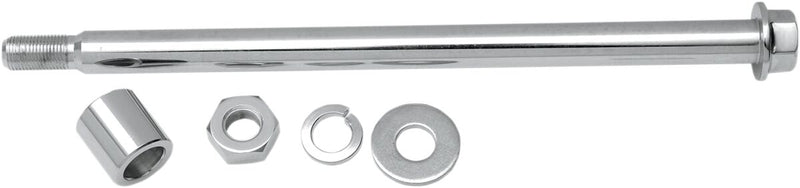 Drag Specialties Rear Axle Kit - 31,59 cm (12,438"), Chromoly Steel - Chrome / Silver for Harley-Davidson Touring, Softail, Dyna & FXR 1980-1986