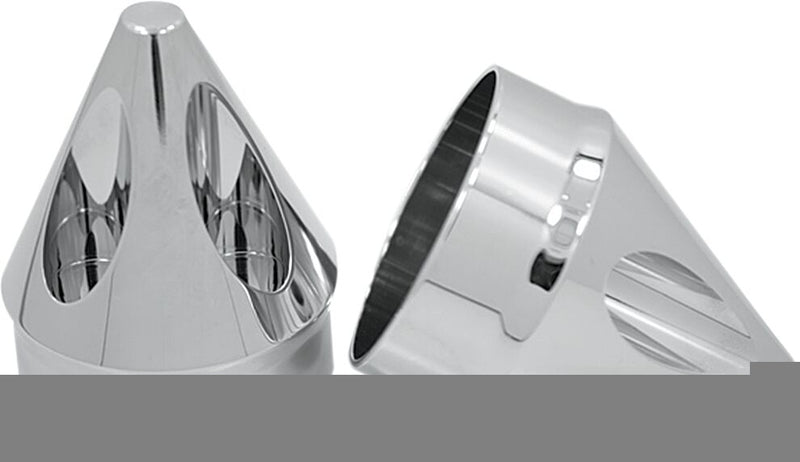 Avon Grips Front Axle Nut Cover - Aluminum, Spike, Pair - Chrome / Silver for Harley-Davidson Touring, Softail & Dyna 2007-2024