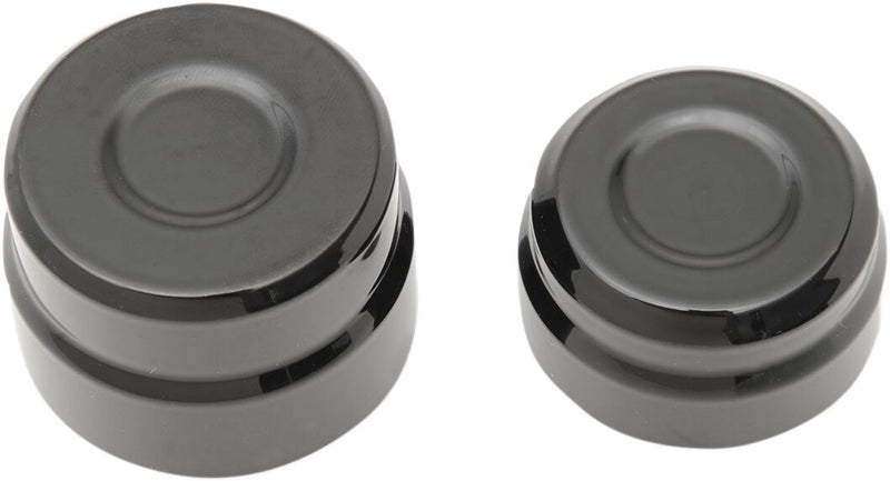 Drag Specialties Billet Axle Caps - Aluminum, Pair - Black / Semi-Gloss for Harley-Davidson Sportster 2013-2022