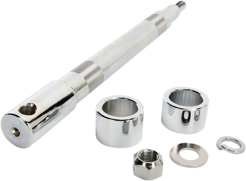 Drag Specialties Front Axle Kit - 33 cm (12,992"), Chromoly Steel - Chrome / Silver for Harley-Davidson Touring 2000-2007