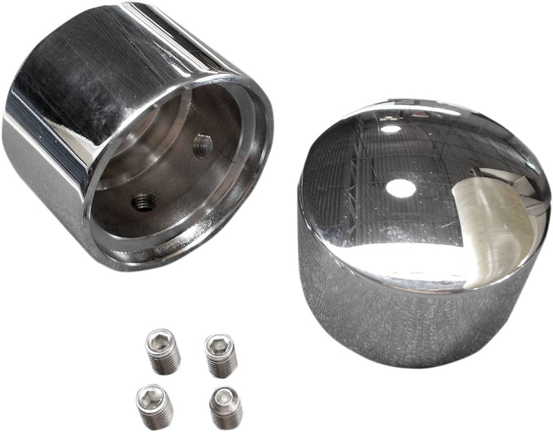 Colony Rear Axle Cover - Dome, Pair - Chrome / Silver for Harley-Davidson Sportster 2008-2012