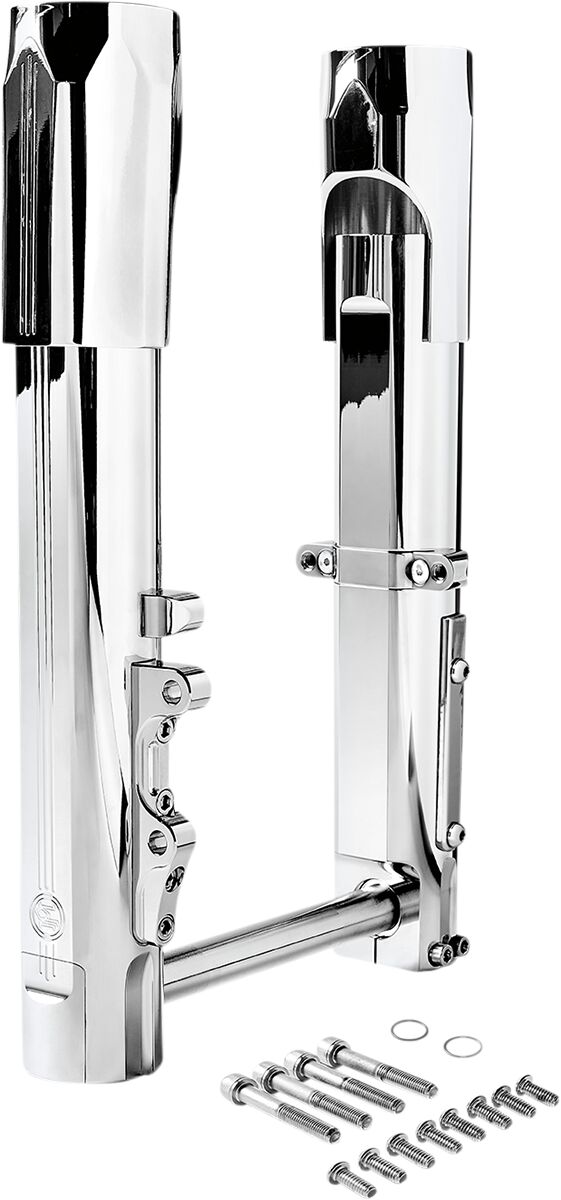 Performance Machine Phatour 180 Front Wide Tire Kit - Fork, Billet Aluminum, Each - Chrome for Harley-Davidson Touring 2011-2025