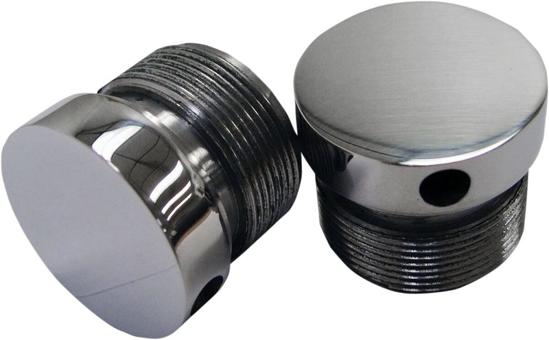 LA Choppers Flush-mount Fork Caps - Billet Aluminum, Pair - Aluminum / Polished for Harley-Davidson Sportster, Dyna & FXR 1957-2016