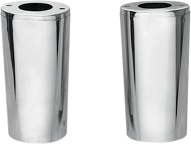 Drag Specialties +4 in. Chrome Fork Slider Covers - 10.5 in. for Various Various Harley-Davidson Motorcycles (See Fitment List)
