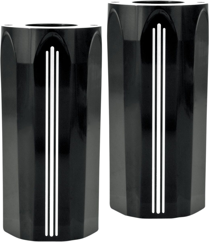 Performance Machine Fork Slider Covers - Tech, Billet Aluminum, Ridged - Contrast Cut™ for Harley-Davidson Touring, Softail & Trike 1984-2017