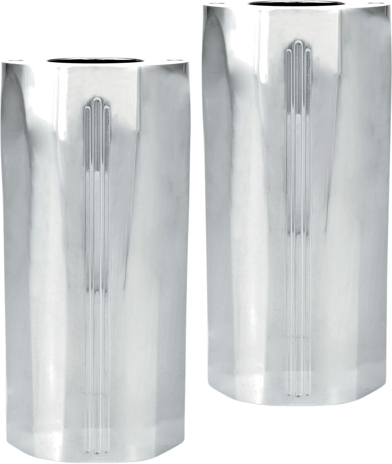 Performance Machine Fork Slider Covers - Tech, Pair, Billet Aluminum - Chrome for Harley-Davidson Touring, Softail & Trike 1984-2017