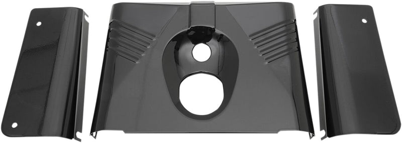Drag Specialties Fork Tins - Set, Ribbed - Black / Gloss for Harley-Davidson Softail 1986-2017