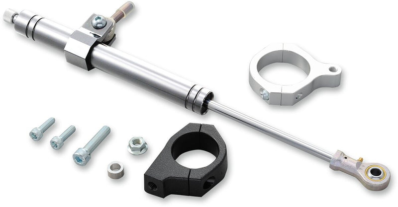 Drag Specialties Silver Steering Damper Kit for 2006-2017 Harley-Davidson Dyna Motorcycles