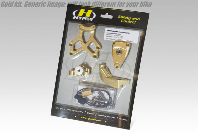 Hyperpro Steering Damper Mounting Kit for 2024, 2026 YAMAHA MT-09 ABS Gold Steering Damping Aluminium #MK-YA09-B002