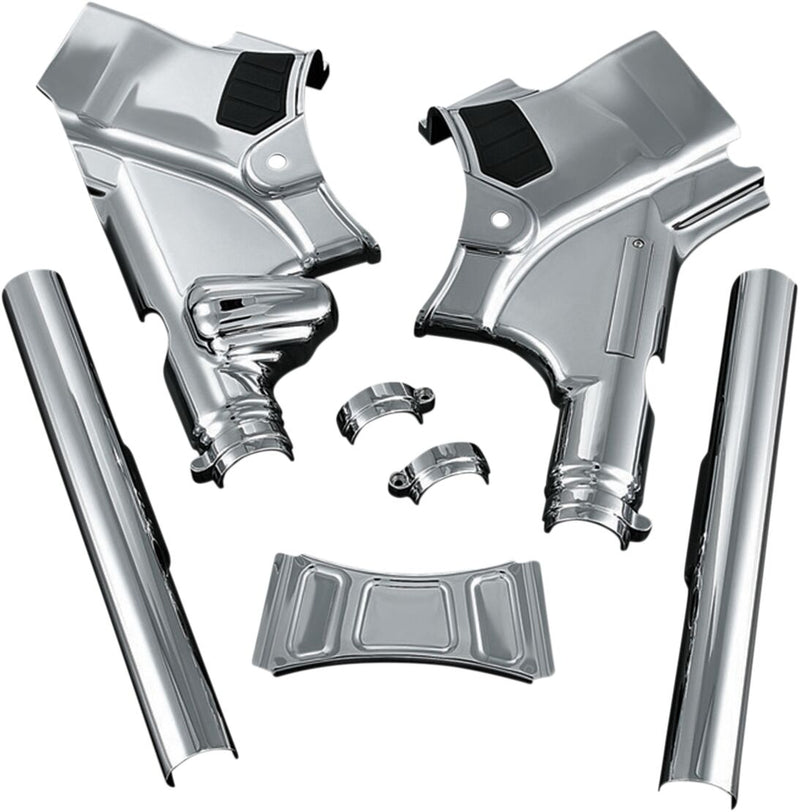 Kuryakyn Deluxe Neck Cover Kit - Pair, Frame - Chrome for Harley-Davidson Touring & Trike 2009-2013
