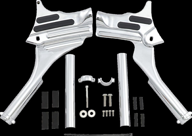Kuryakyn Deluxe Neck Cover Kit - Frame, Pair - Chrome for Harley-Davidson Touring 1995-2007