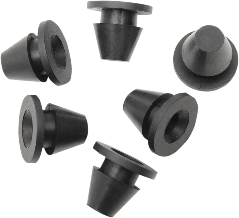 Drag Specialties Side Cover Grommets - Rubber, 6 Pack - Black for Harley-Davidson Touring & Trike 2008-2024