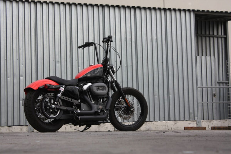 Burly Brand 14 Inch Apehanger Handlebars in Black For 1982-2022 Harley-Davidson Models (Excl. All E-Throttle)