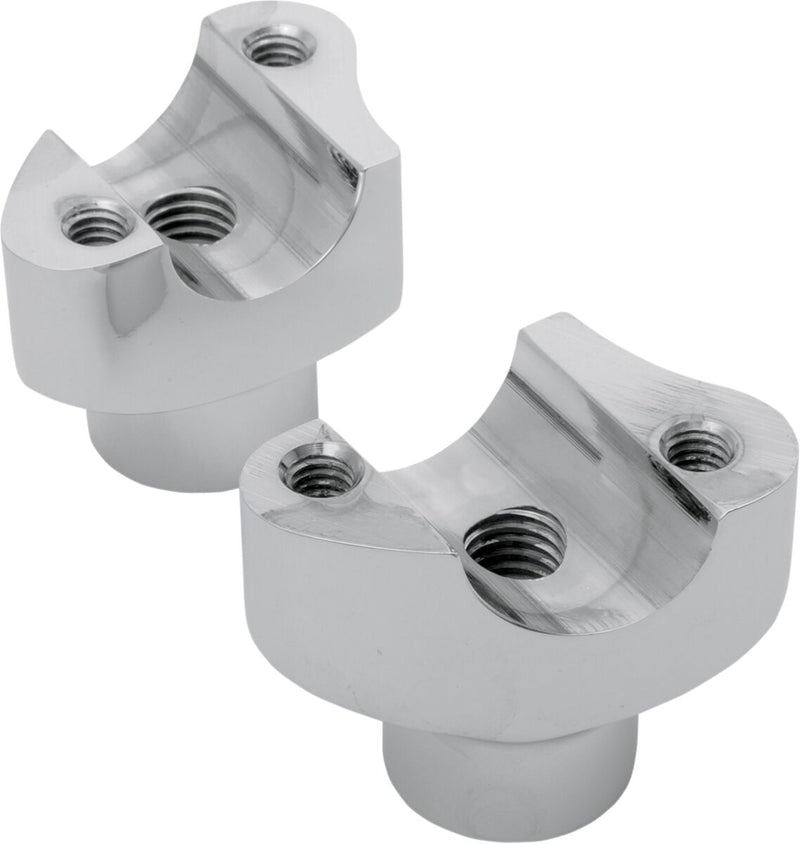 Drag Specialties Forged Aluminum Handlebar Risers - Pair, Straight, 6061-T6 Aluminum - Chrome