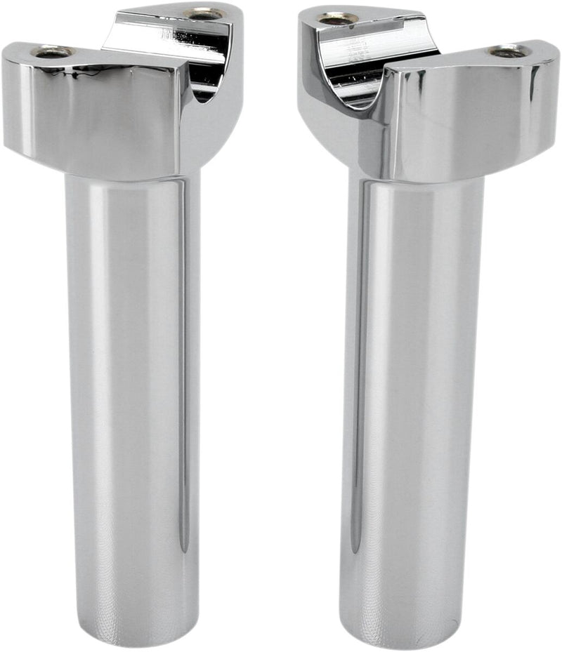 Drag Specialties Forged Aluminum Handlebar Risers - Pair, 6061-T6 Aluminum, Straight - Chrome