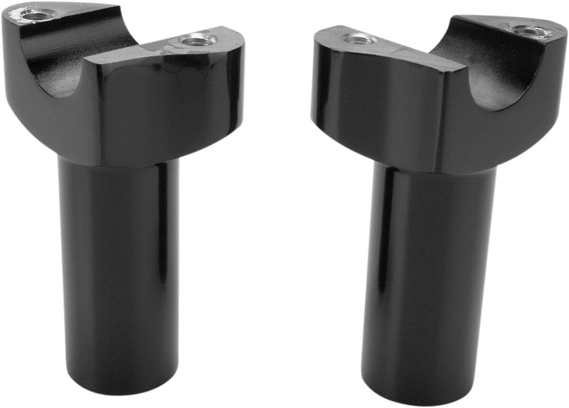 Drag Specialties Forged Aluminum Handlebar Risers - Straight, Pair, 6061-T6 Aluminum - Black / Gloss
