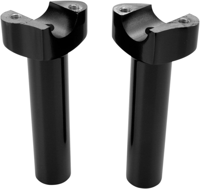 Drag Specialties Forged Aluminum Handlebar Risers - 6061-T6 Aluminum, Straight, Pair - Black / Gloss