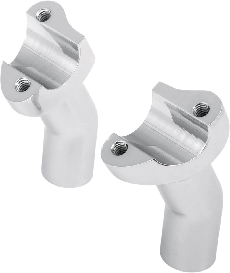 Drag Specialties Forged Aluminum Handlebar Risers - Pair, 6061-T6 Aluminum, Pullback - Chrome