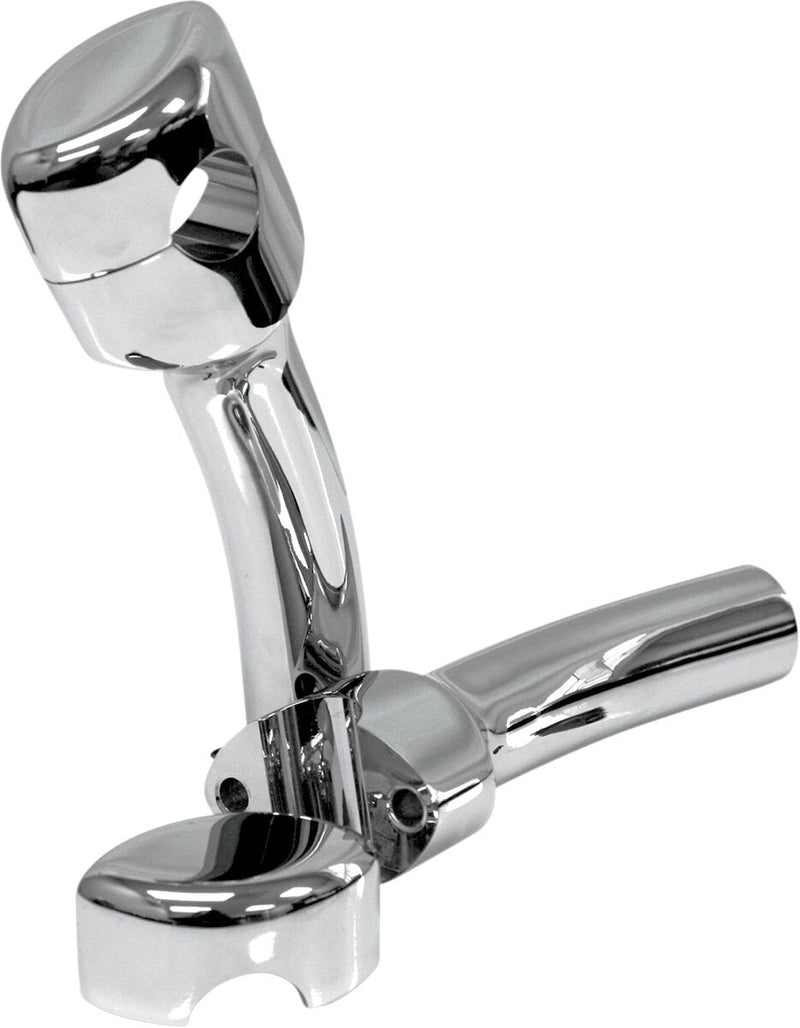 LA Choppers Hefty Smooth Handlebar Risers for 1-1/4" Handlebars - Aluminum, Pullback /  Smooth, Pair - Chrome for HONDA, KAWASAKI & other models 1998-2025