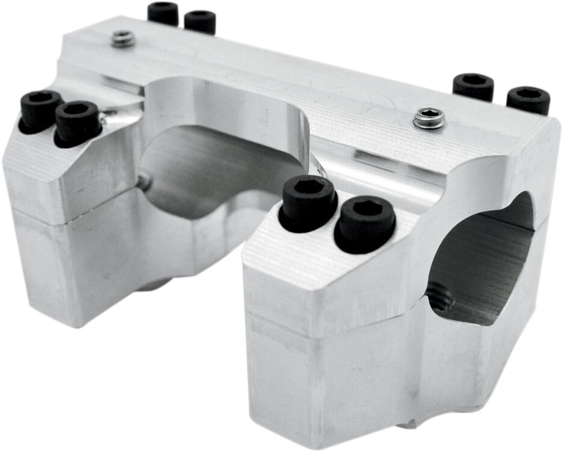 LA Choppers Handlebar Clamp Set - Handlebar /  Riser, 6061-T6 Aluminum - Raw for Harley-Davidson Touring & Trike 2003-2015