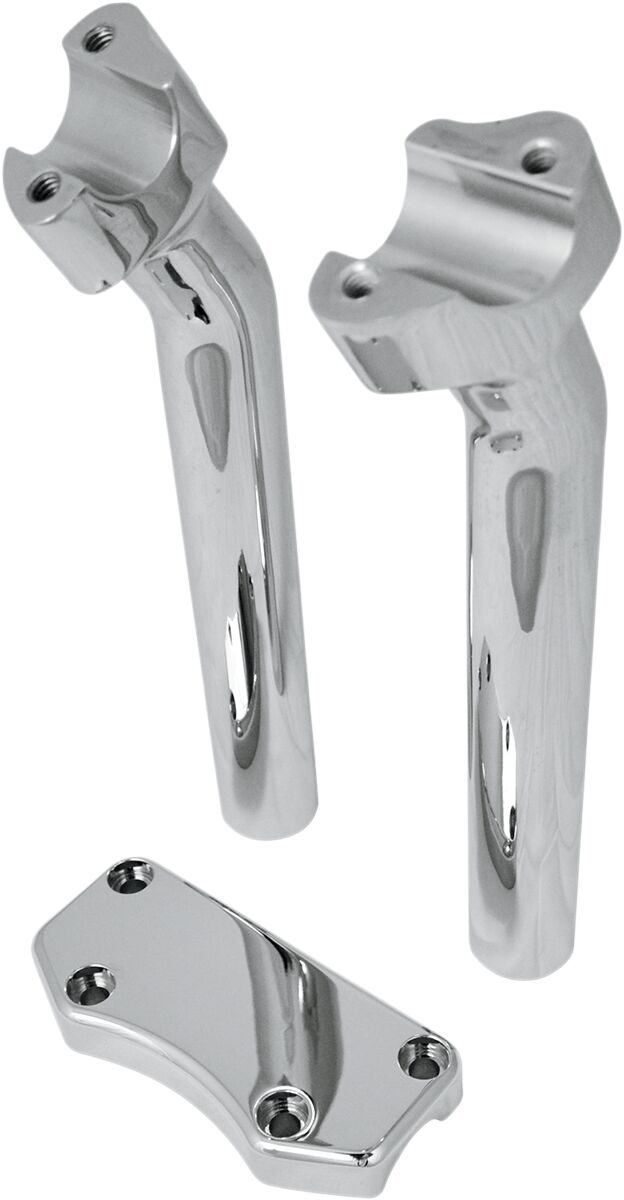 Drag Specialties Handlebar Riser & Top Clamp Kit Buffalo Chrome Silver Pullback Billet Aluminium Set
