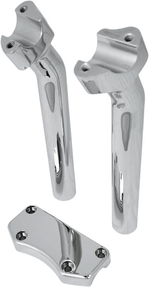 Drag Specialties Handlebar Riser & Top Clamp Kit Buffalo Chrome Silver Pullback Billet Aluminium Set