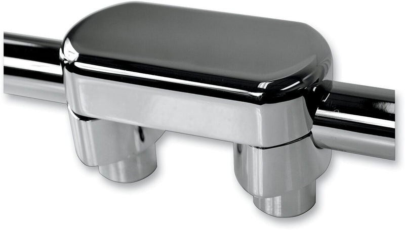 LA Choppers Hefty Handlebar Riser & Top Clamp Kit - Billet Aluminum, Straight, Set - Chrome for Harley-Davidson Softail, Sportster & Dyna 1952-2018