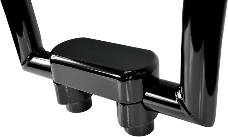 LA Choppers Hefty Handlebar Riser & Top Clamp Kit - Set, Straight, Billet Aluminum - Black / Gloss for Harley-Davidson Softail, Sportster & Dyna 1952-2018