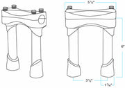 Biltwell Black 6 in. Murdock Handlebar Risers