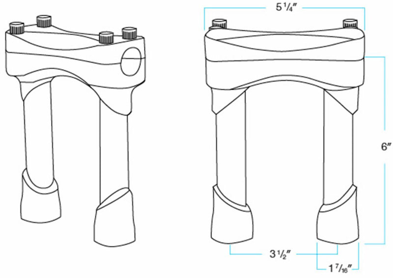 Biltwell Black 6 in. Murdock Handlebar Risers