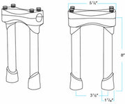 Biltwell Black 8 in. Murdock Handlebar Risers