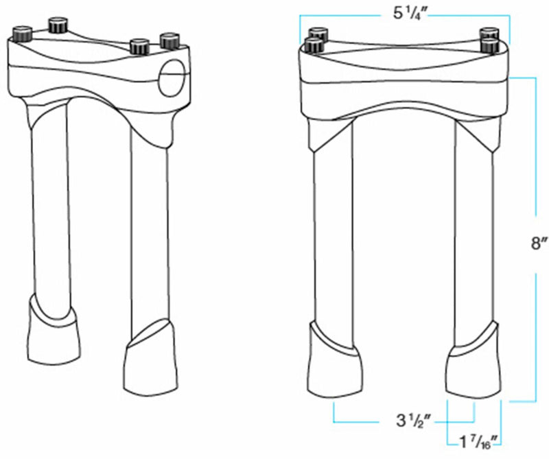 Biltwell Black 8 in. Murdock Handlebar Risers